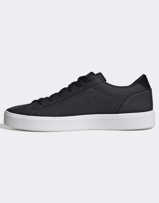 Adidas black best sale sleek w trainers