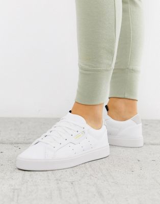 adidas white lace trainers