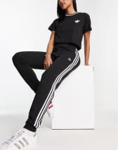 Adidas originals premium skinny joggers in black on sale dn6009