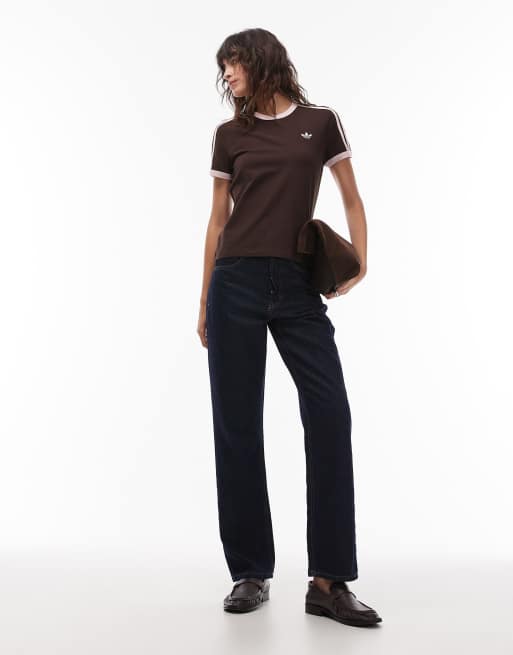 adidas Originals – Slim-Fit-T-Shirt in Braun und Rosa, 2 von 4