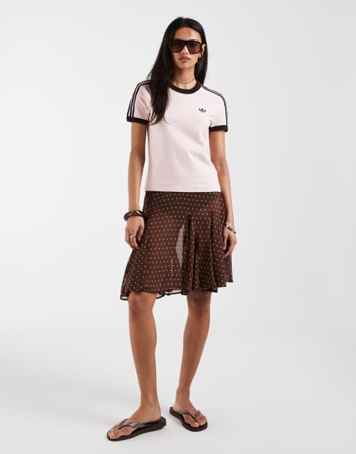 adidas Originals – Slim-Fit-T-Shirt in Hellrosa und Braun, 2 von 4