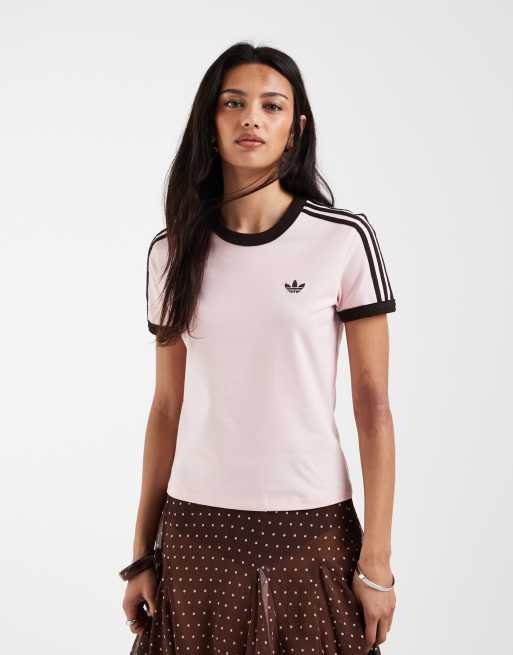 adidas Originals – Slim-Fit-T-Shirt in Hellrosa und Braun, 3 von 4