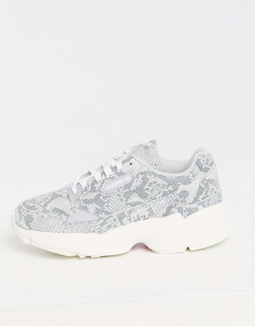 Adidas Originals Snakeprint Falcon trainers in grey-White