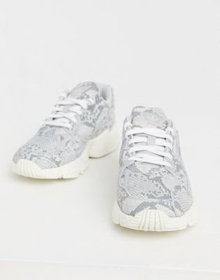 adidas originals falcon trainer in grey and silver