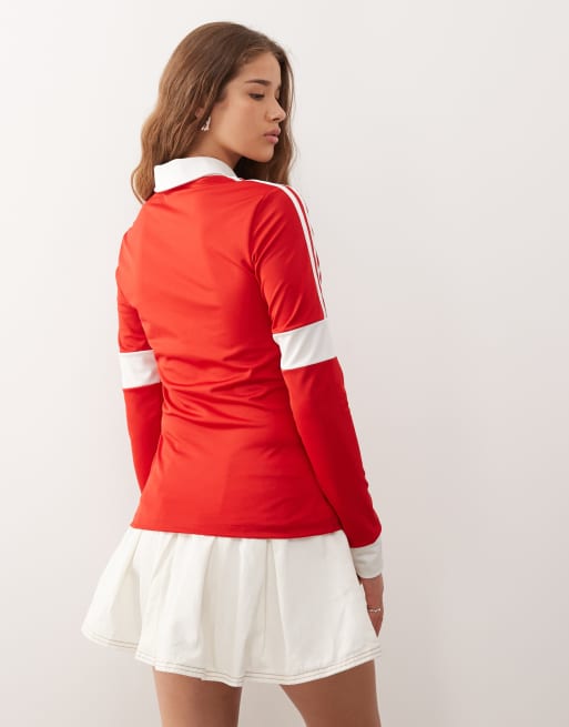 adidas Graphic Football Long Sleeve Jersey - Better Scarlet - XS - Women