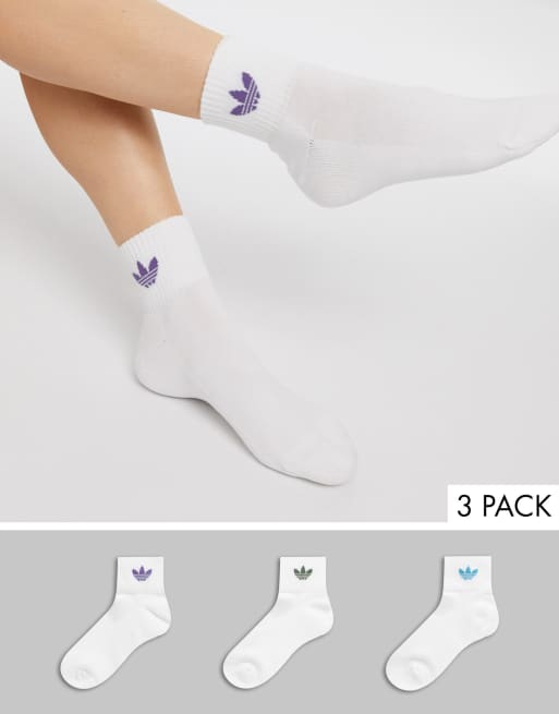 Adidas Originals Socken Mit Dreiblatt Logo Im 3er Pack In Weiss Bunt Iebem Morelos