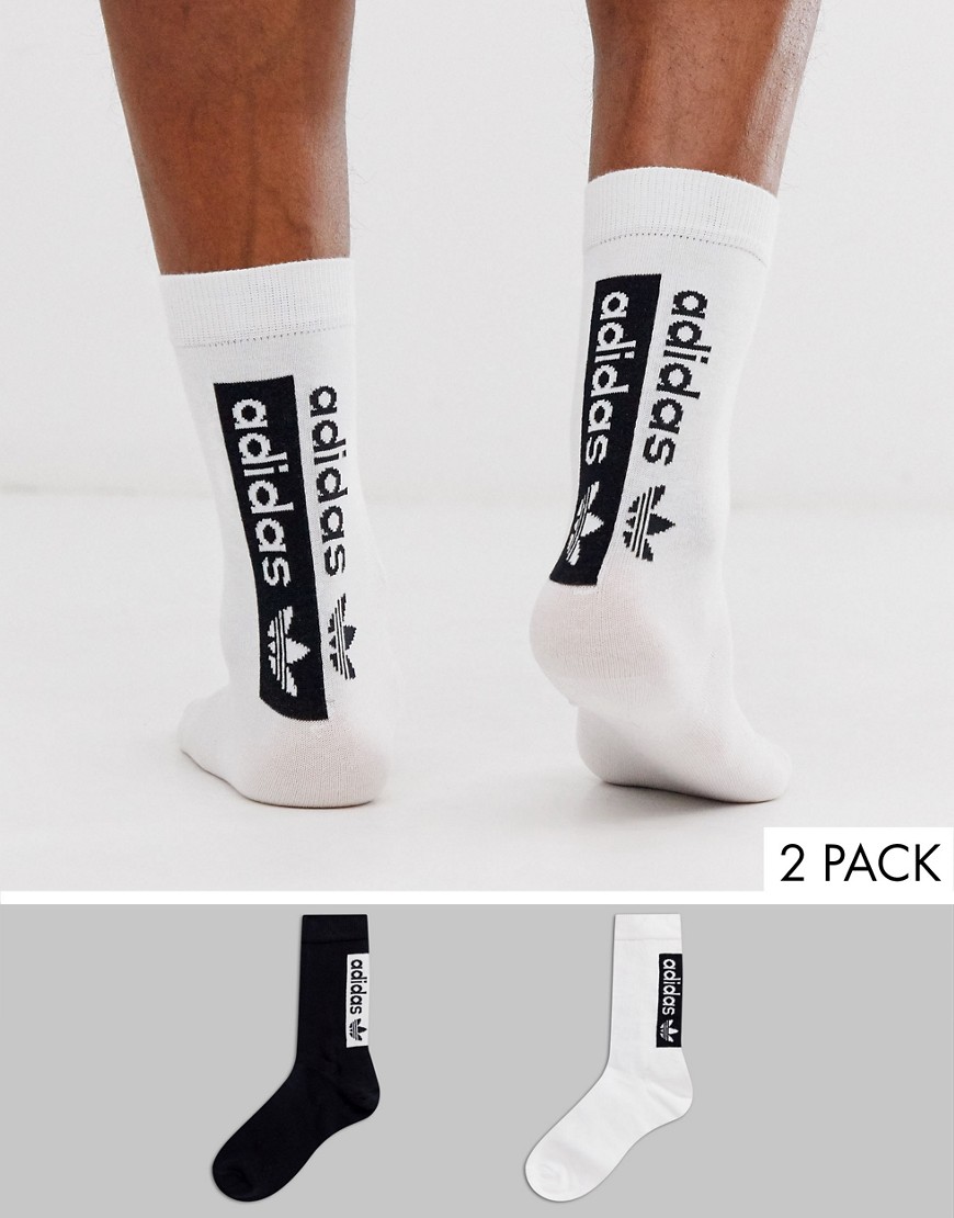 adidas Originals socks with monochrome logo in white