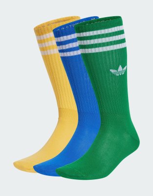 adidas Originals - Solid - 3 Paar Crew-Socken in Blau