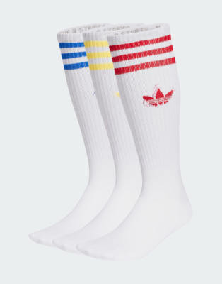 adidas Originals - Solid - 3 Paar Crew-Socken in Weiß