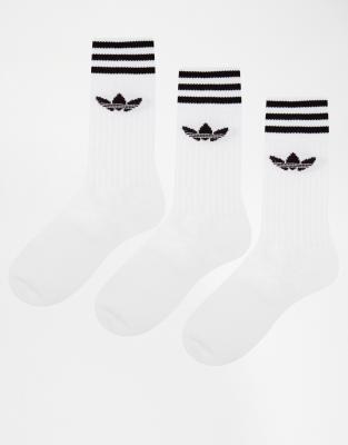 adidas Originals solid crew 3 pack 