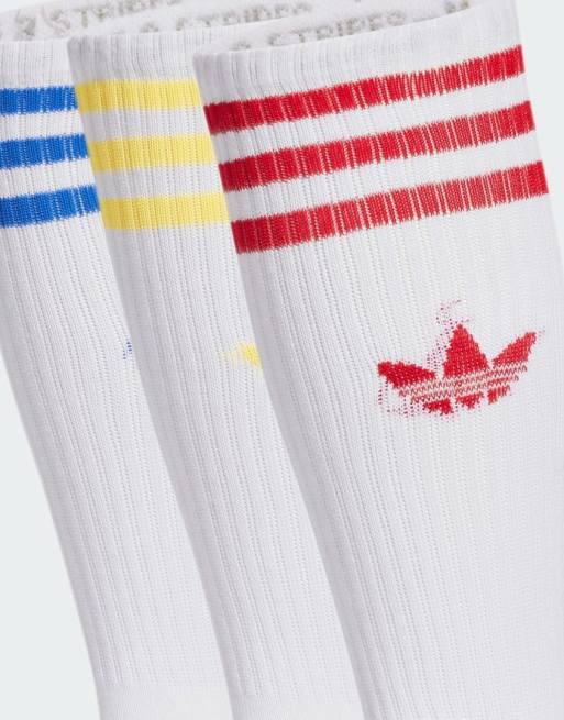 adidas Originals Solid Crew Confezione da 3 paia di calzini bianchi ASOS