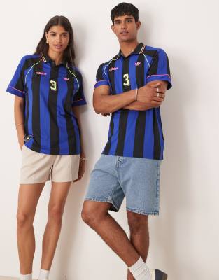adidas Originals - Sommer-Fußballtrikot in Blau und Schwarz