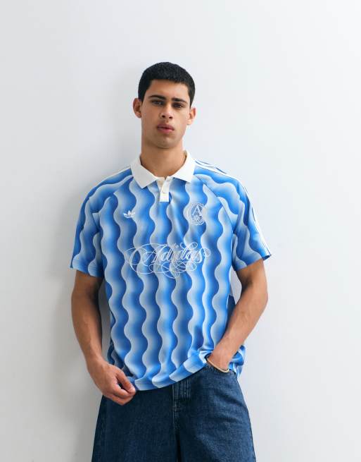 adidas Originals – Sommer-Trikot in Blau mit Logo-Schriftzug, 2 von 5