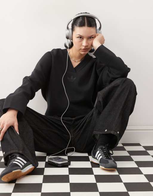 adidas Originals - Sort ballet-sweatshirt med V-hals