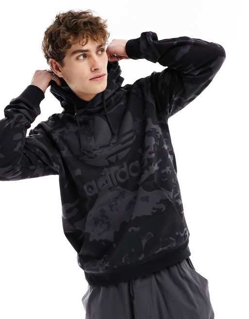 adidas Originals - Sort hættetrøje med camouflage-mønster