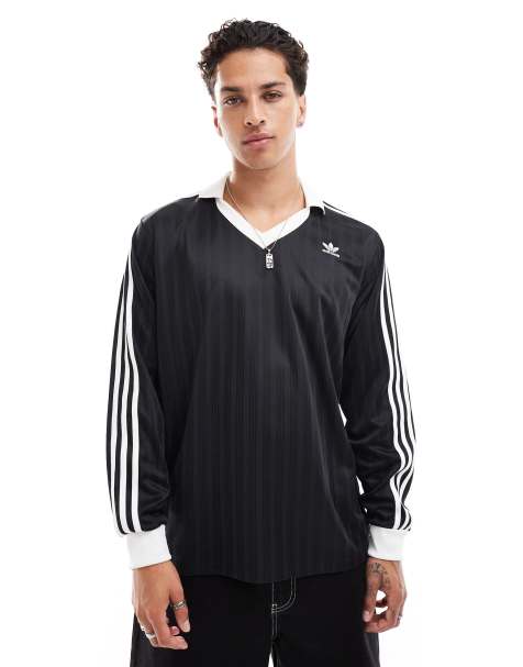 adidas Originals - Sort og langærmet T-shirt i piqué - view 1