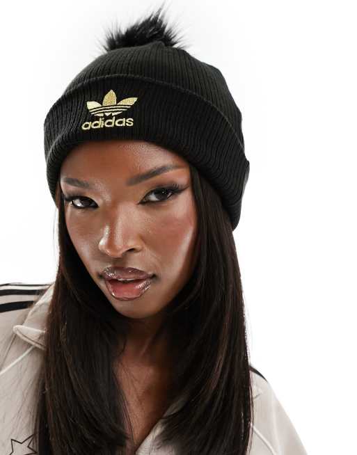 adidas Originals - Sort pelshue med pompon