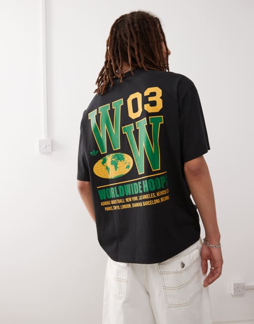 adidas Originals - Sort T-shirt med grafisk basketball-print