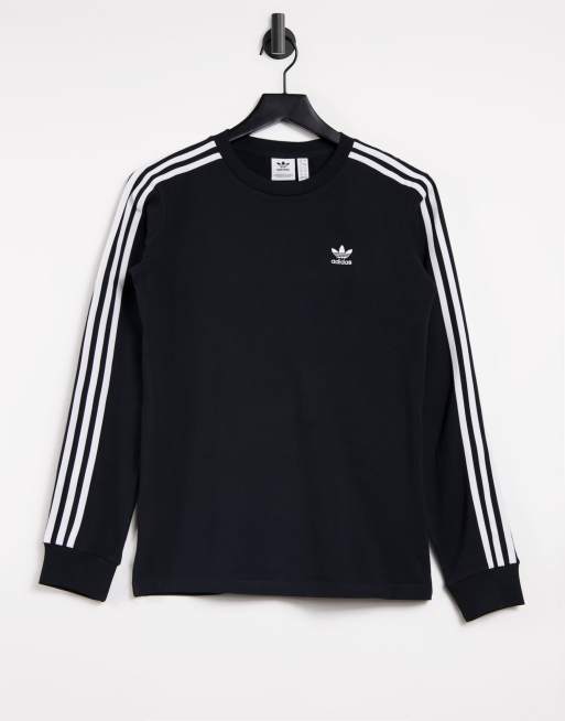 adidas Originals - Sort top med lange ærmer og tre striber 