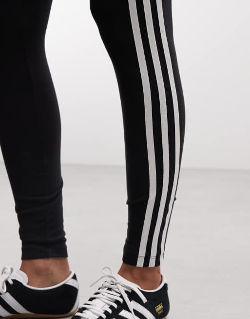adidas Originals - Sorte leggings med 3 striber, 4 af 5