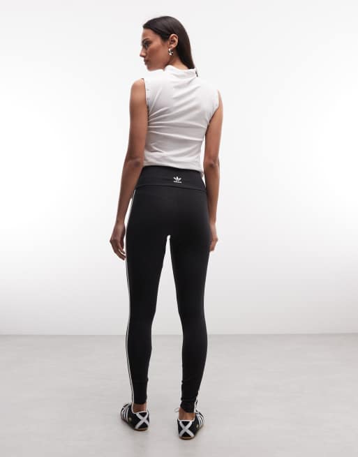 adidas Originals - Sorte leggings med 3 striber, 5 af 5