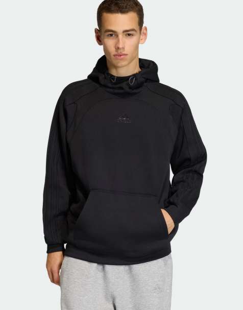 adidas Originals – Spacer Cutline – Kapuzenpullover in Schwarz - view 1