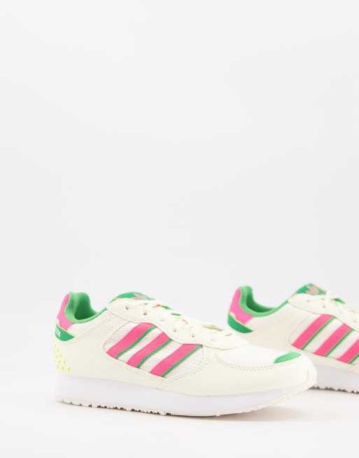 pellet G zakdoek adidas Originals - Special 21 - Sneakers in crème met wit met roze en  groene details | ASOS