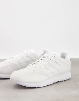 triple white adidas trainers