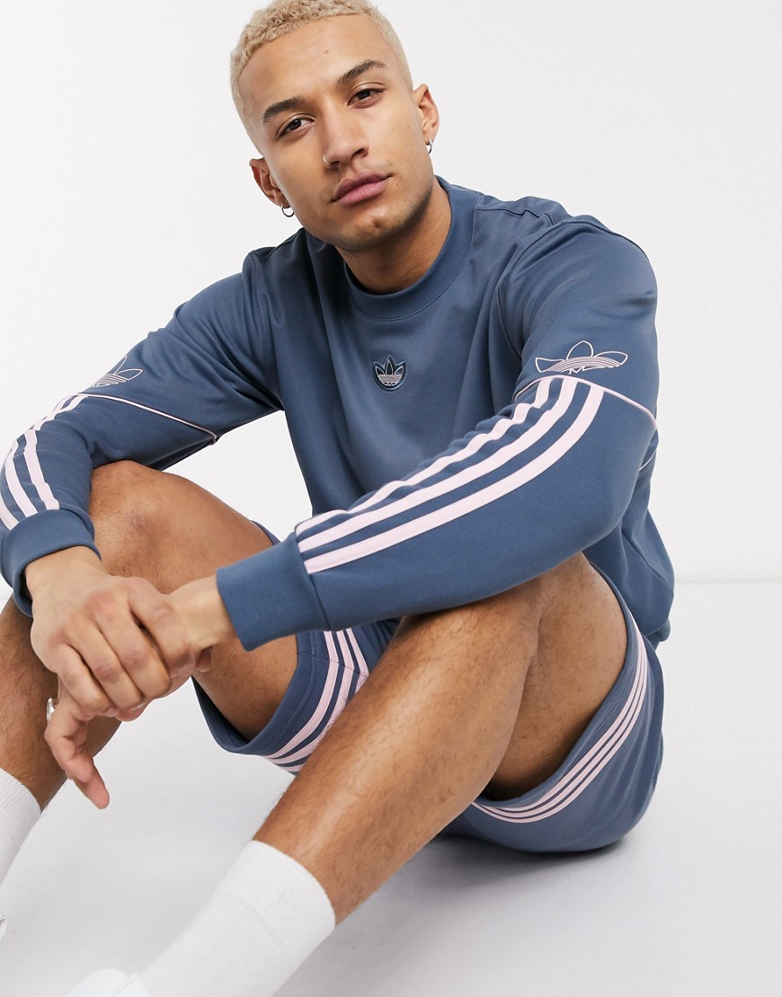 Adidas Originals spirit sweatshirt with central trefoil in blue