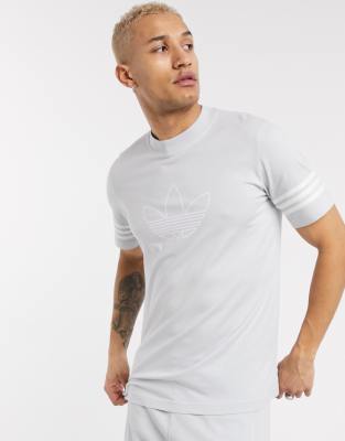 adidas trefoil t shirt grey