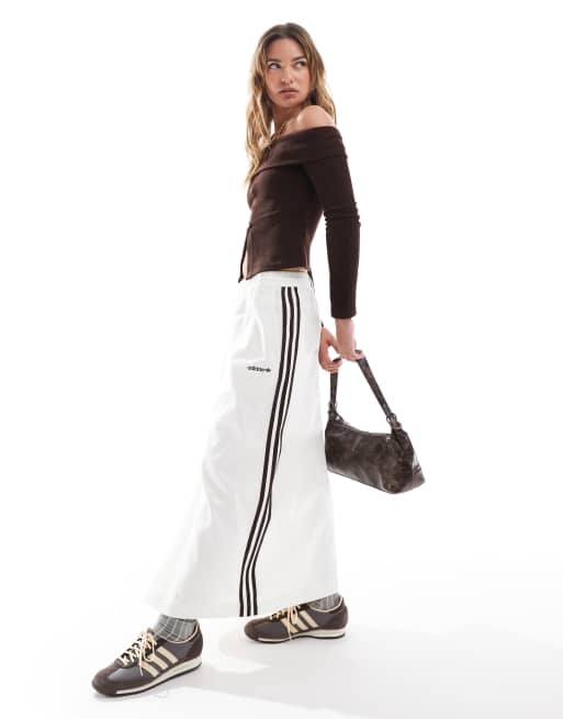 adidas Originals – Spódnica midi w kolorze złamanej bieli