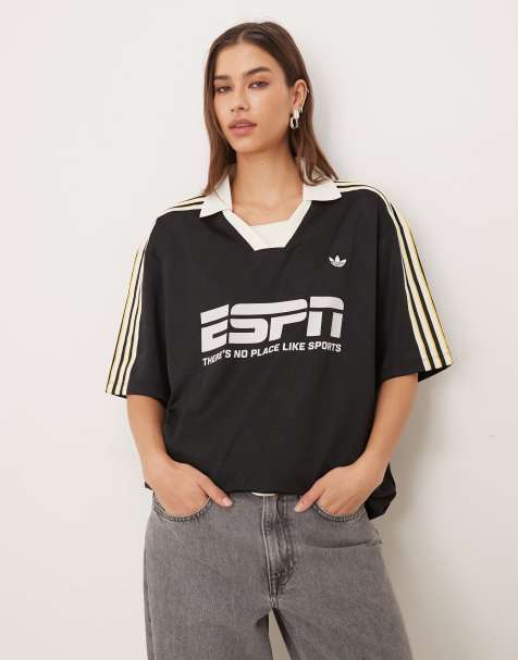 adidas Originals – Sponsor – Svart fotbollströja i jersey - view 1