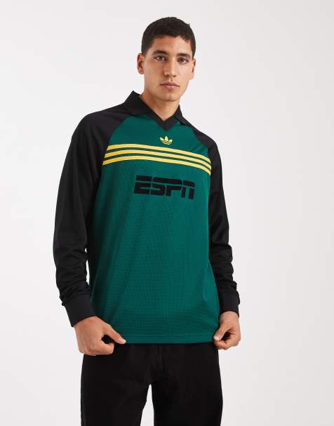 adidas Originals Sponsored archive longsleeve tee in collegiate green and black - view 1