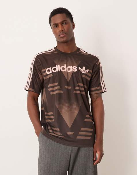 adidas Originals sponsored jersey in dark brown