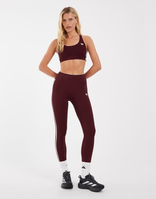 adidas Originals Sport-BH mit mittlerem Halt in Burgunderrot, 2 von 4