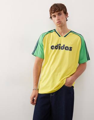 Sport jersey top in yellow and green