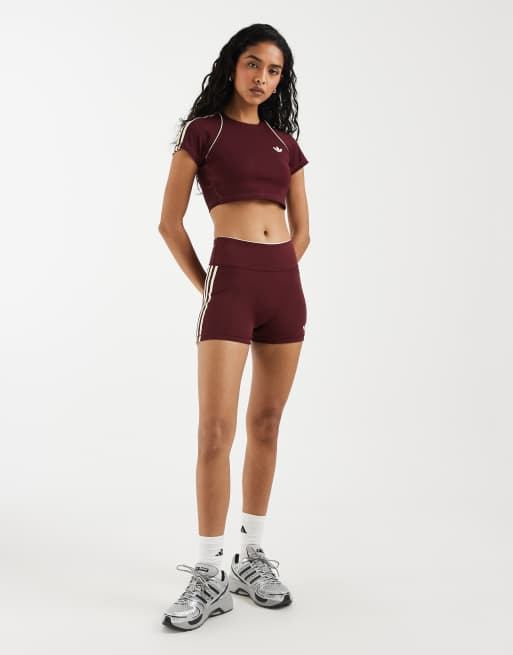 adidas Originals - Sport - Pantaloncini bordeaux e crema, 2 di 5