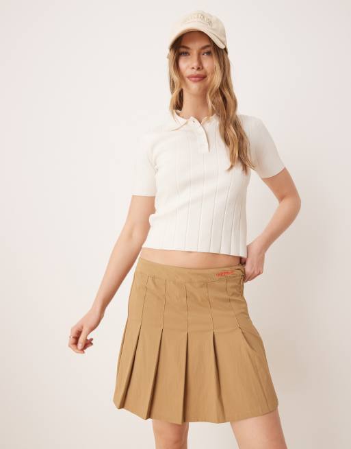 adidas Originals Sport pleated skirt in beige | ASOS