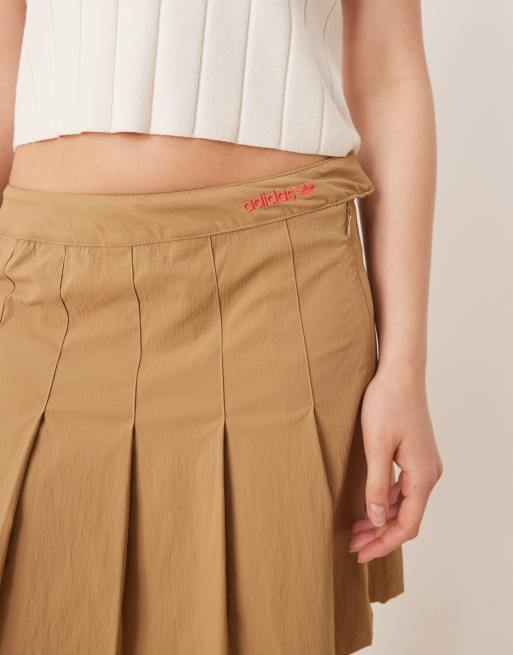 adidas Originals Sport pleated skirt in beige | ASOS