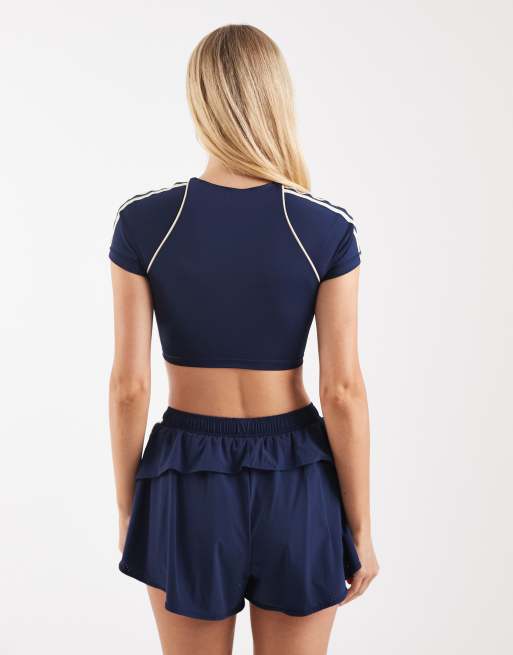 adidas Originals Sport Superstar Crop-Top in Indigo, 4 von 4