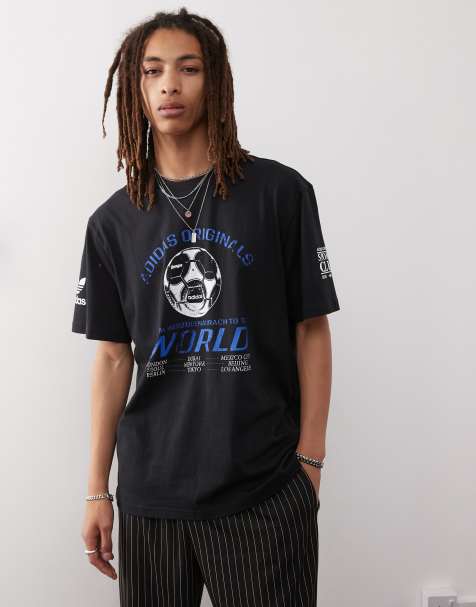 adidas Originals Sport unisex 90s soccer T-shirt in black - view 1
