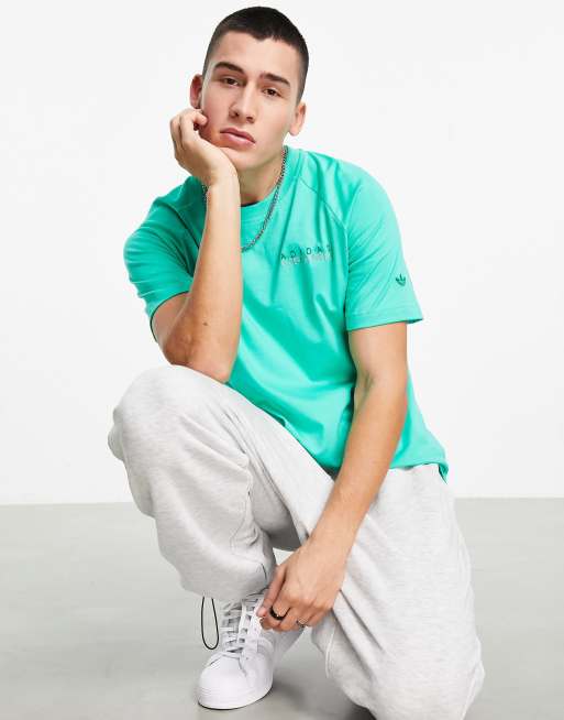 adidas Originals Sports Club t-shirt in hi-res green with back