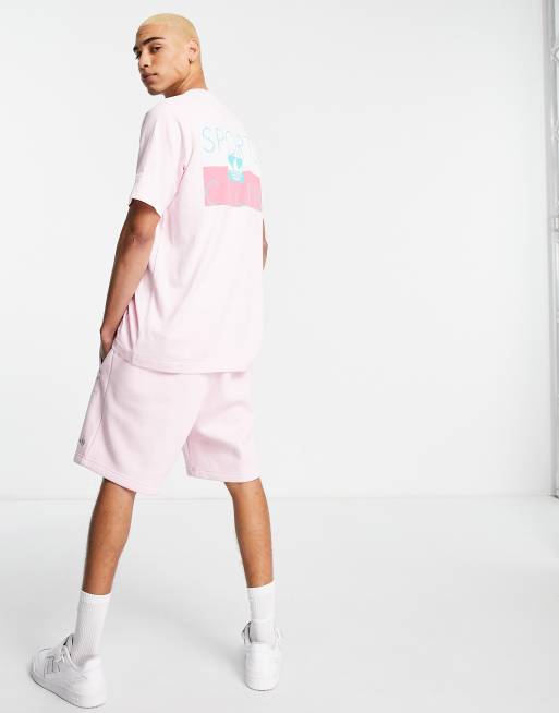 adidas Originals – Sports Club – T-Shirt in Transparent/Rosa mit Rückenprint