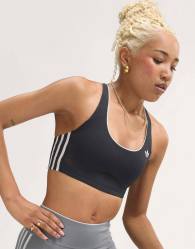 adidas Originals Sports mid support Sports bra in black