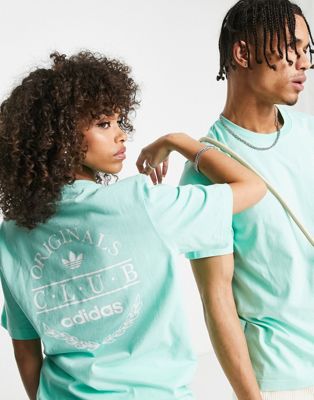 adidas Originals 'Sports Resort' Club t-shirt in green with back graphics - ASOS Price Checker