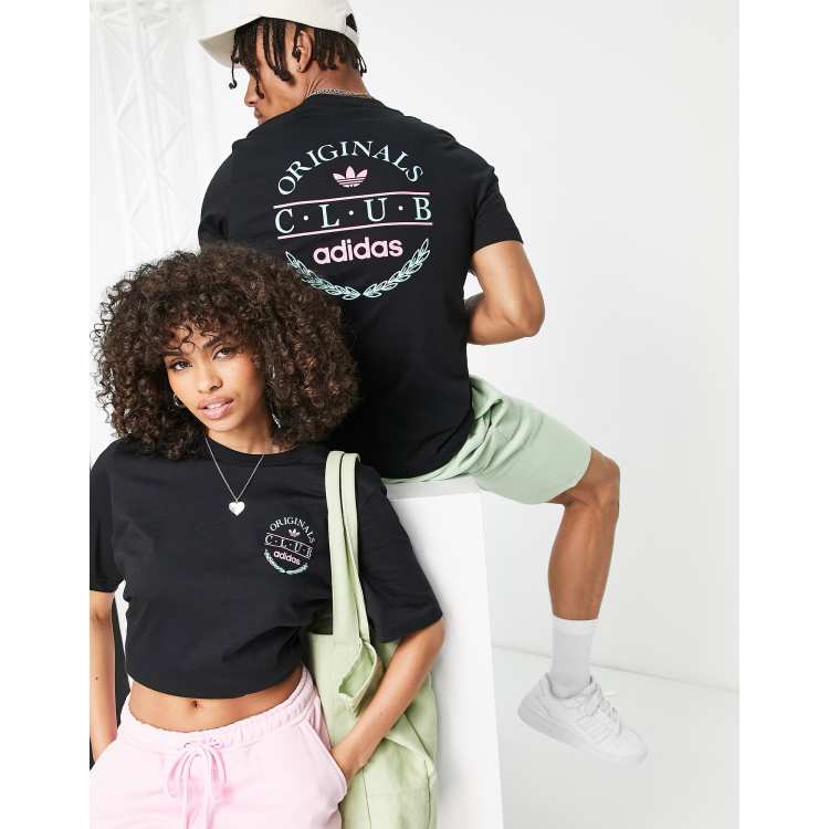 adidas Originals Sports Resort Club T shirt nera con grafica sul retro ASOS