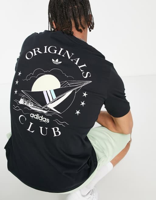 Picotear Aparador igual adidas Originals 'Sports Resort' Sailing t-shirt in black with back  graphics | ASOS