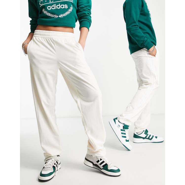 Adidas white striped pants discount