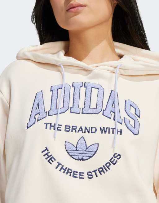 Adidas originals cropped sweatshirt with three stripe block logo online