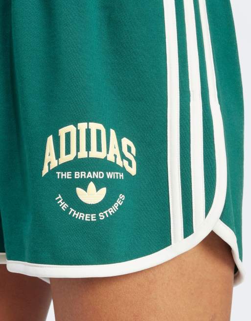 adidas Originals Sports Varsity shorts in collegiate green